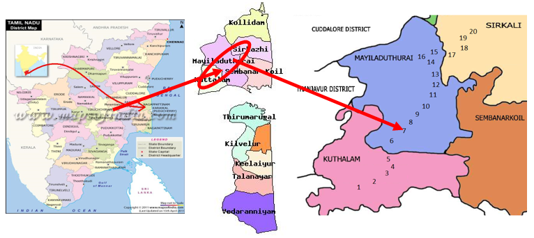 Map of the sample collecting sites.